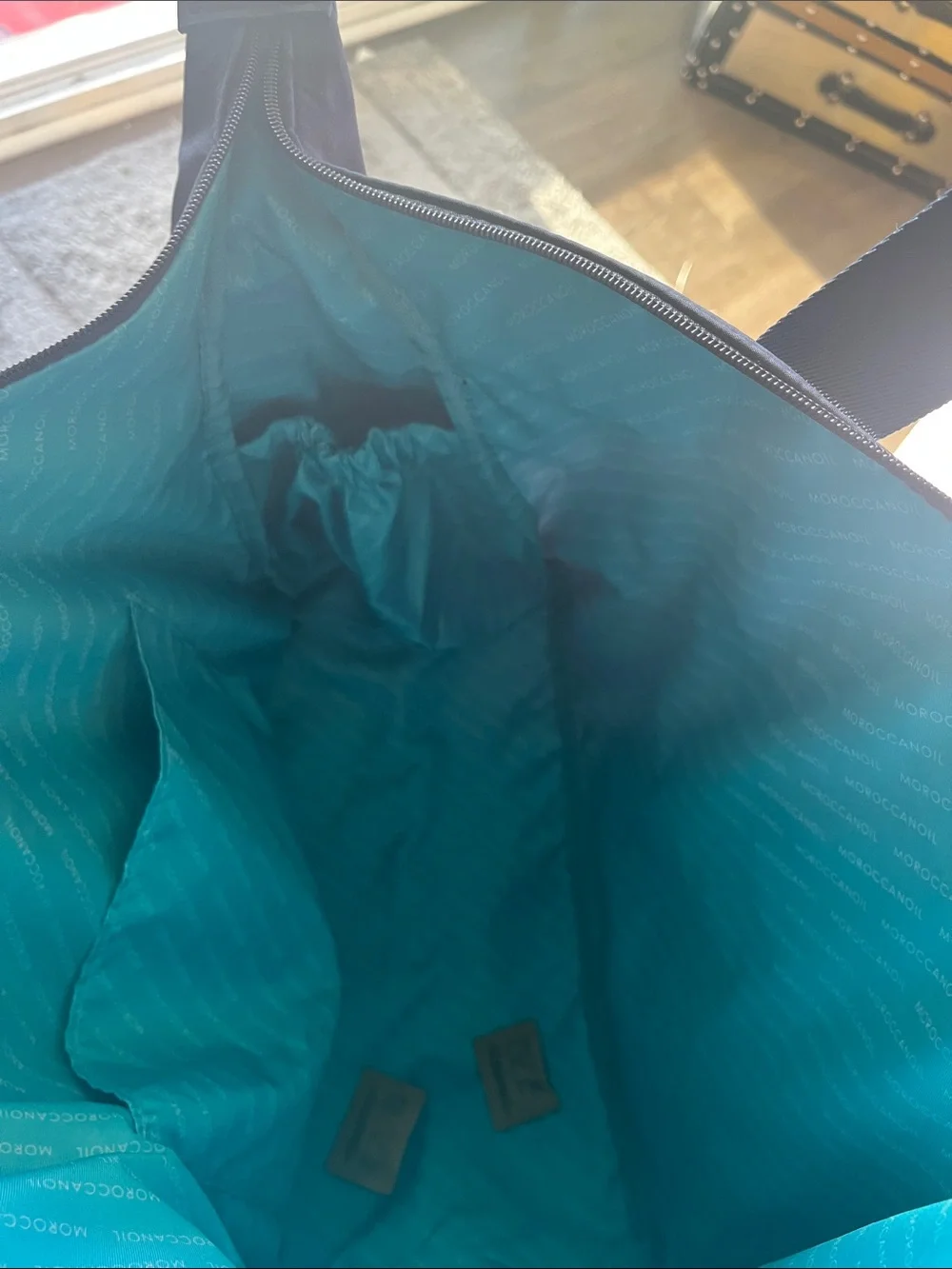 Moroccanoil Black Laptop Tote with Teal Accent